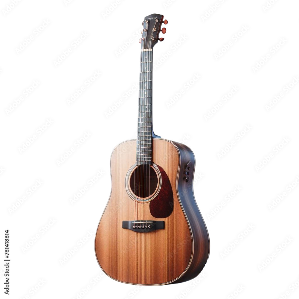 Acoustic guitar isolated on a transparent background