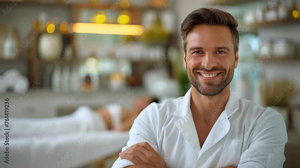 Man Standing in Front of Man Laying on Bed Man Standing in Front of Man Laying on Bed