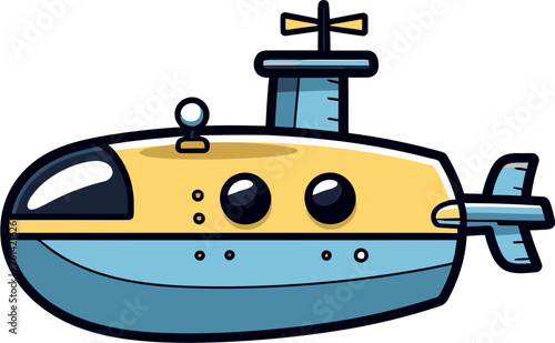 Submersible Serenity Vector Submarine Tranquility