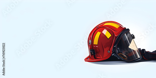 Illustration of a firefighter helm on white background, international firefighter day theme