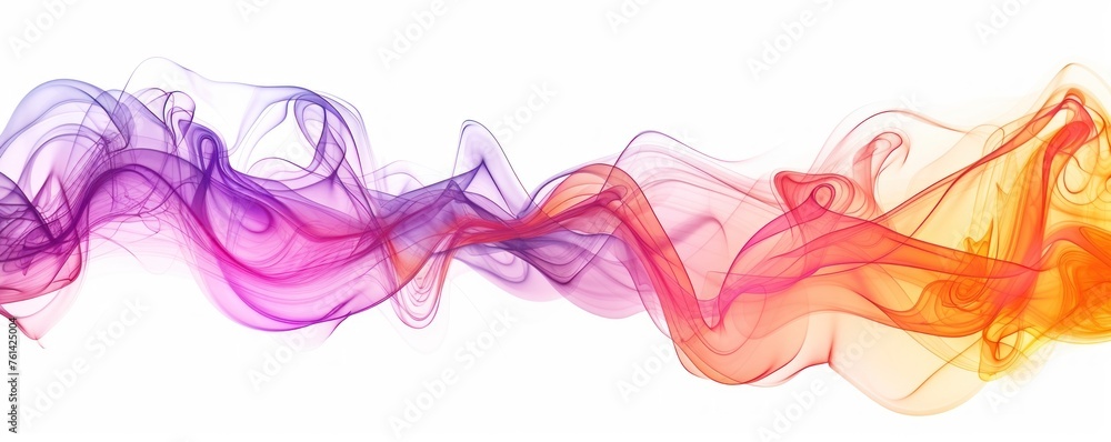 Liquid wave in purple blue and orange colors isolated. Abstract swirl