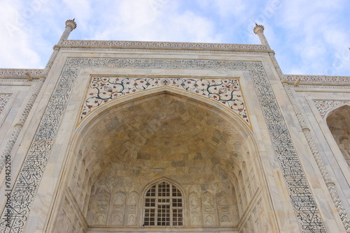 AGRA, INDIA - MARCH 17: The people visit Taj Mahal, Agra, India on March 17, 2024. The Taj Mahal is a mausoleum located in Agra, India and is one of the most recognizable structures in the world