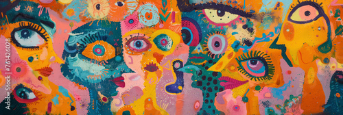 Kaleidoscopic visage with vibrant brushwork.