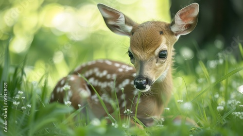 Baby deer in the grass