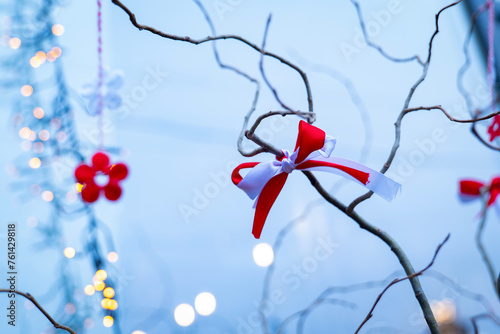 Obraz na płótnie Martisor or Martenitsa. Cultural symbol of the beginning of spring in Romania, Moldova and Bulgaria. w salonie