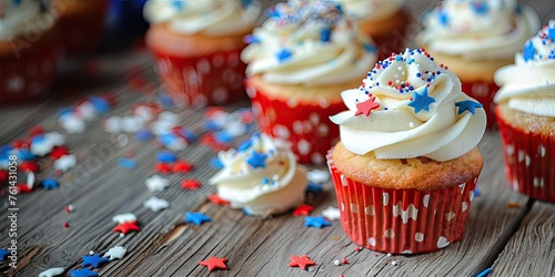 Delicious 4th of July Cupca...
