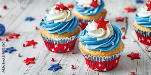 Delicious 4th of July Cupca...