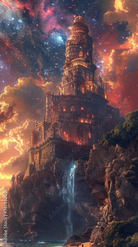 Fototapeta premium Sand-swept arcane observatory celestial observance