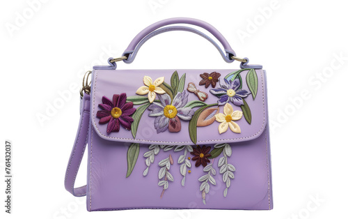 Floral Elegance: Lavender Love Leather Top Handle Bag in Bloom Generative AI