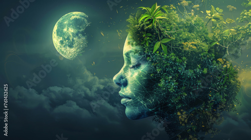 Image of mother earth. Earth day concept, Earth hour. photo