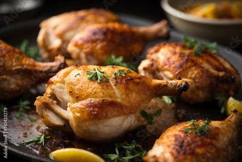 roasted chicken on a plate