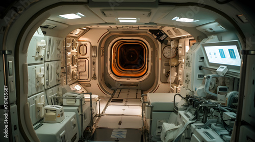 Fototapeta Naklejka Na Ścianę i Meble -  The interior of a space habitat