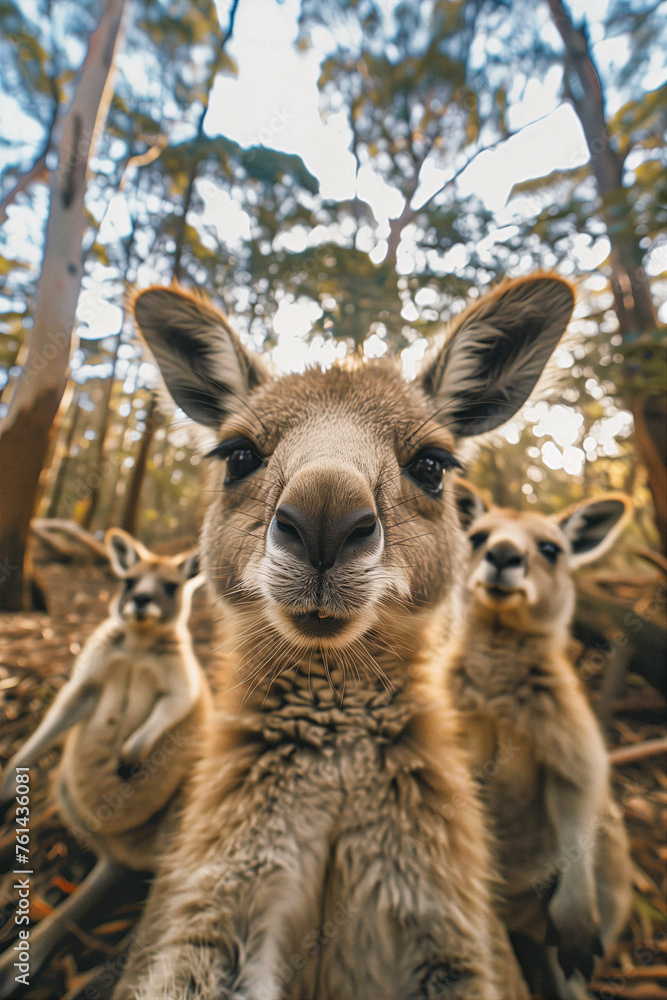 kangaroo selfies portrait funny
