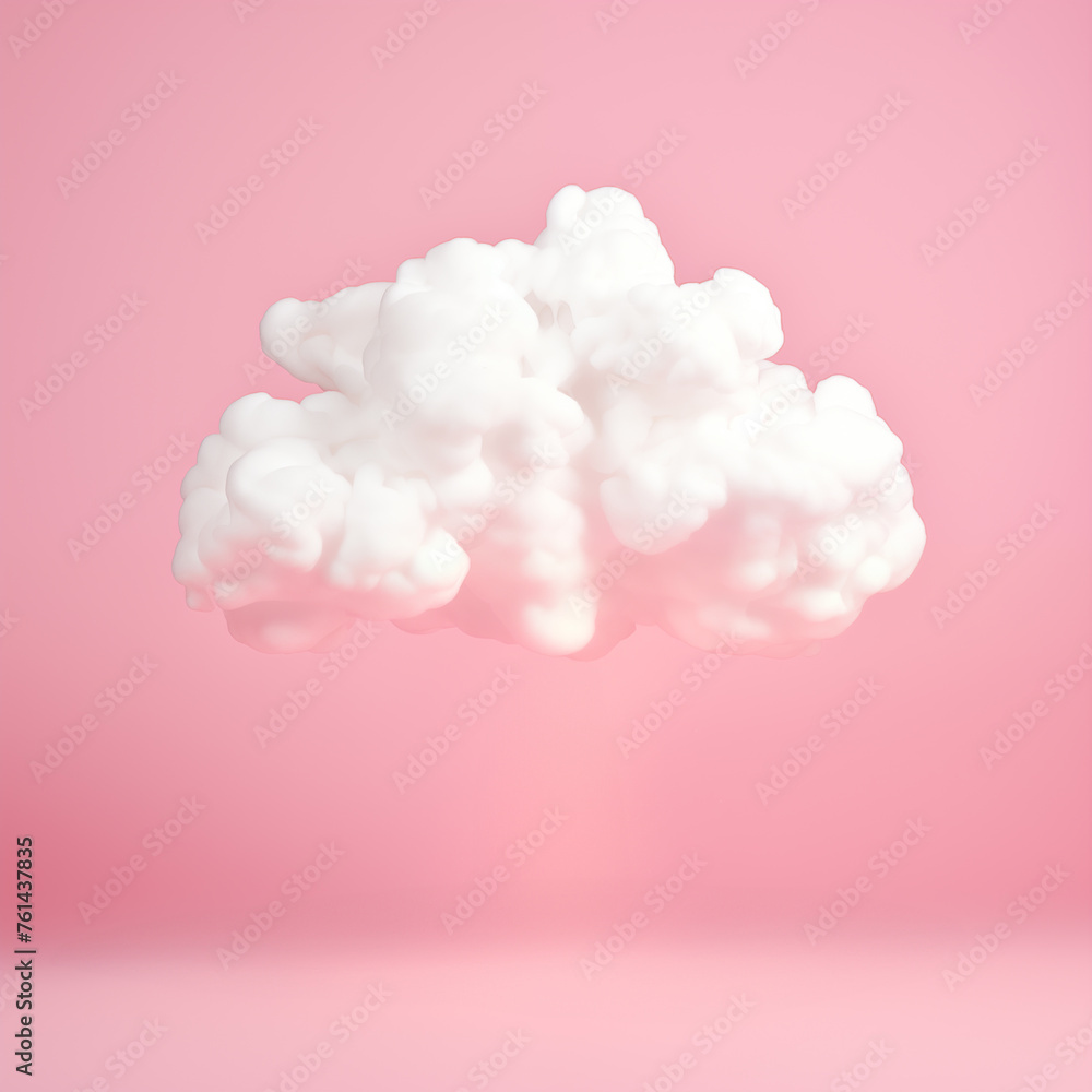 Soft Cloud on Pink Gradient - Minimalist Dreamy Background