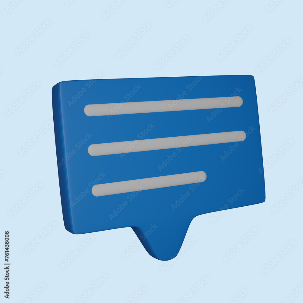 Stylized modern 3d icon object. chat bubble