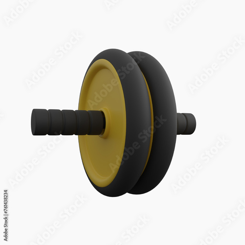 gym equipment roller double wheel roller double wheel 3d rendering