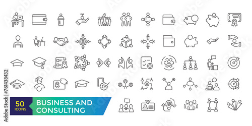 Corporate Business and Consulting icon set suitable for info graphics, websites and print media.
