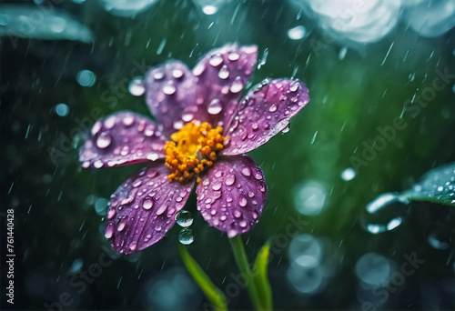 Gocce di pioggia sulla bellezza floreale- Dettagli macro di fiori e pioggia