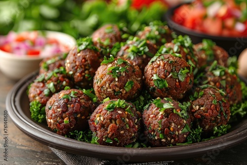 Falafels are deep fried balls traditionally found in Middle Eastern cuisine food professional advertising food photography