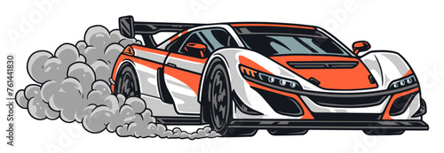 Racing car colorful vintage logotype