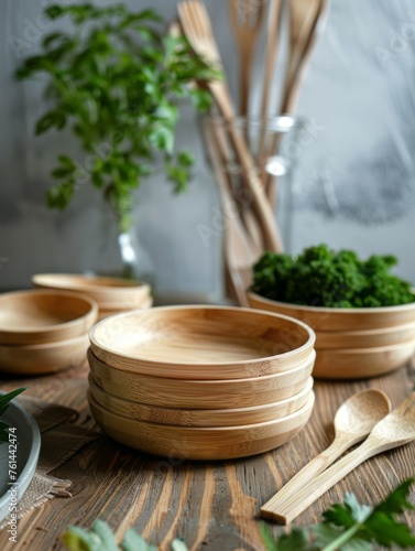 Bamboo Salad Bowl for Eco-Friendly Dining © Jardel Bassi