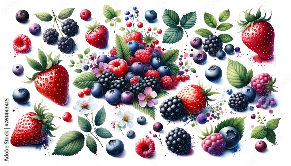 Watercolor of Berries Watercolor of Berries