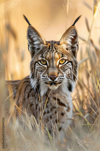 The Lone Hunter: Iberian Lynx Poised amidst the Spanish Wilderness