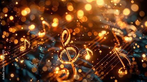 Golden Tones Abstract Music Concept