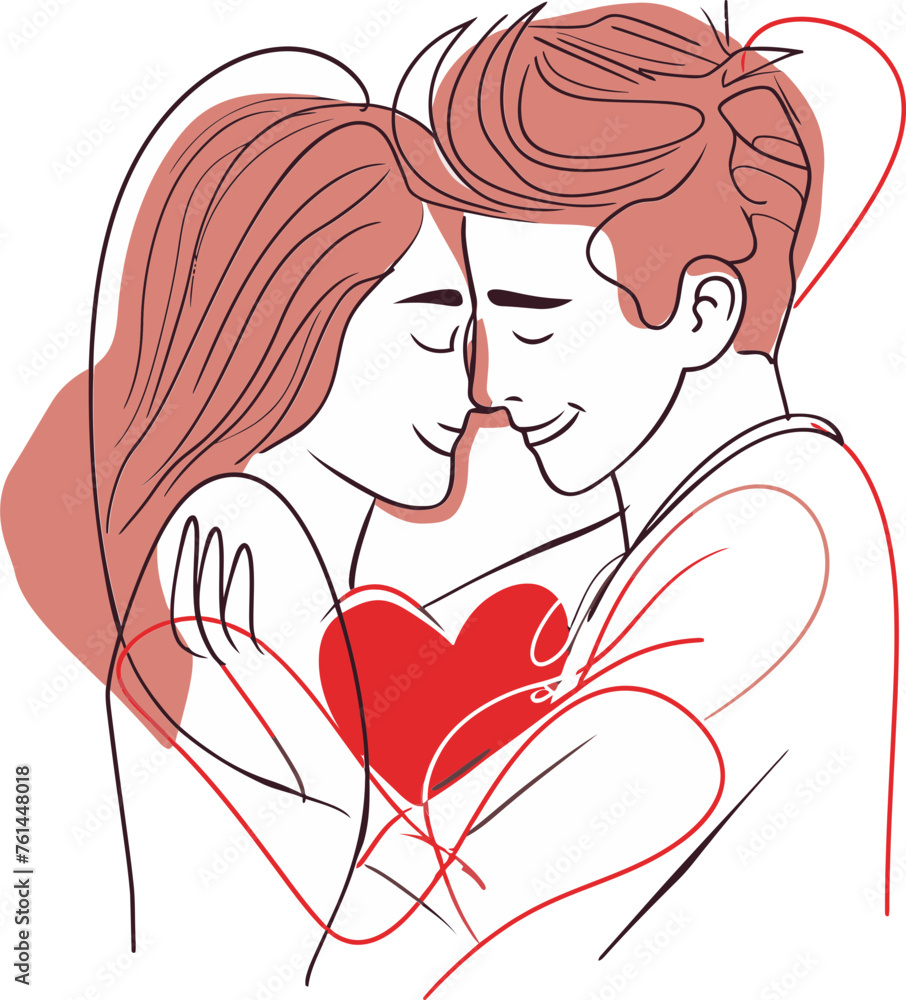 Sweet Valentine's Day Couple Vector Art