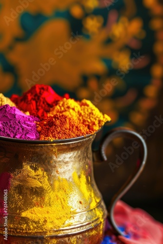 Happy Holi Indian Festival Celebration of a Colorful Powder or Gulal. 