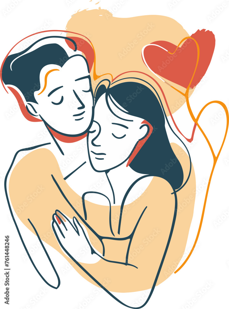 Romantic Valentine's Dance Couple Vector Illustration