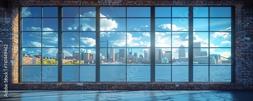 Boston city skyline Modern Seaport District video window view