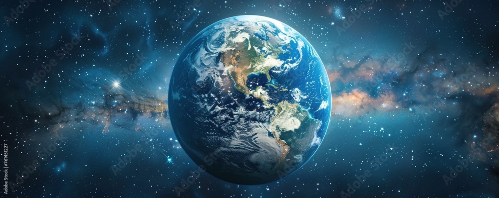 Naklejka premium Planet earth globe shot on space background.