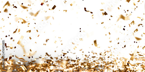 confetti golden on transparent background