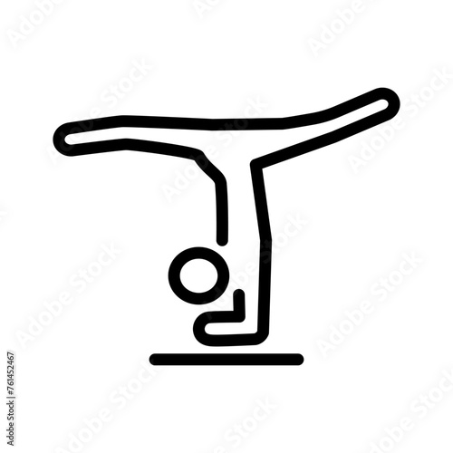 Gymnastics line symbol, acrobatics vector editable stroke icon for user interface.
