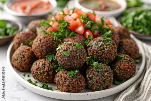 Falafels are deep fried balls traditionally found in Middle Eastern cuisine food professional advertising food photography