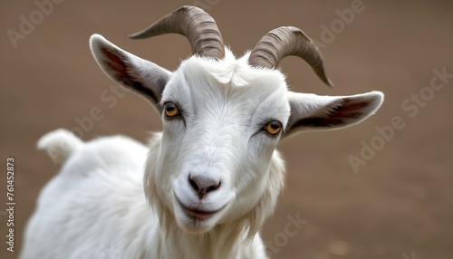 A Goat With Its Head Raised Alert For Danger