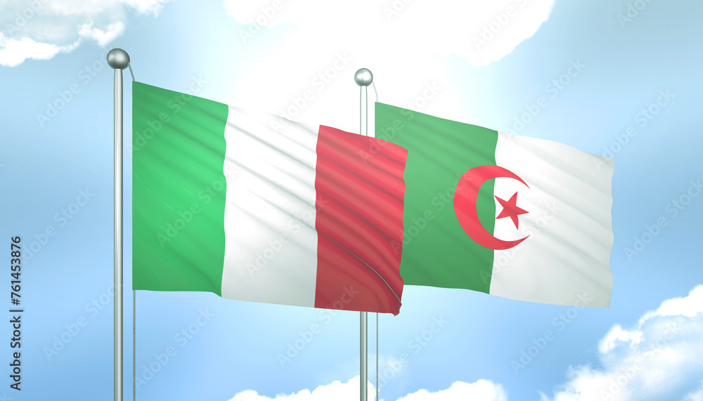 Italy and Algeria Flag Together A Concept of Relations Italy and Algeria Flag Together A Concept of Relations