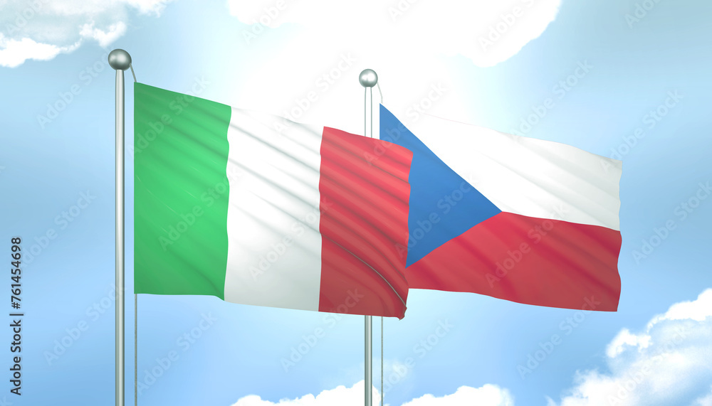 Italy and Czech Republic Flag Together A Concept of Relations Italy and Czech Republic Flag Together A Concept of Relations