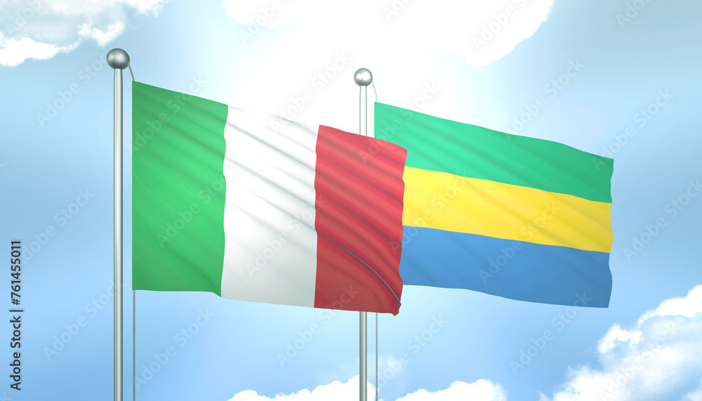 Italy and Gabon Flag Together A Concept of Relations Italy and Gabon Flag Together A Concept of Relations