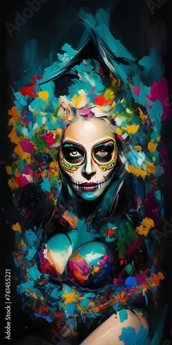 portrait of a woman in carnival mask