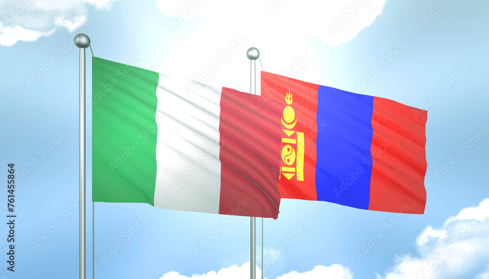 Italy and Mongolia Flag Together A Concept of Relations Italy and Mongolia Flag Together A Concept of Relations