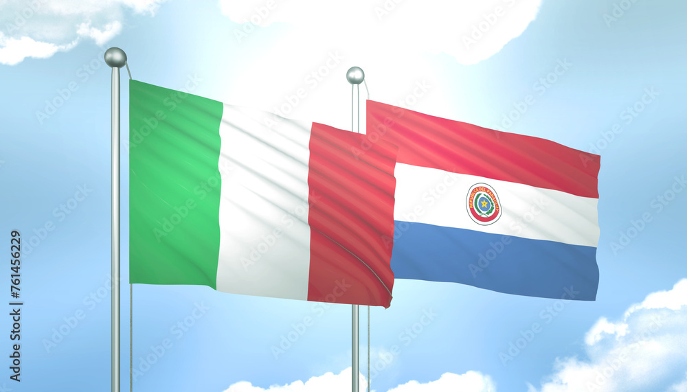 Italy and Paraguay Flag Together A Concept of Relations Italy and Paraguay Flag Together A Concept of Relations