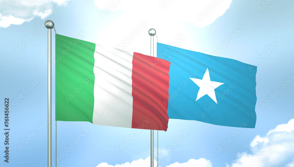 Italy and Somalia Flag Together A Concept of Relations Italy and Somalia Flag Together A Concept of Relations