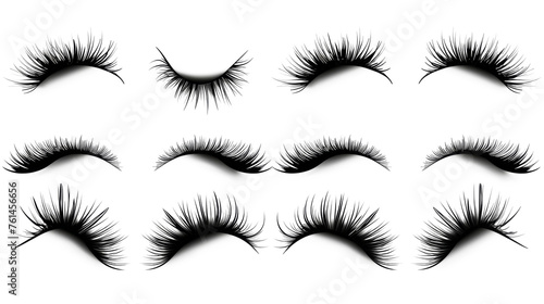 eyelashes collection false eyelashes collection vector female beauty products realistic false eyelashes hand drawn female eyelashes trendy fashion illustration for mascara pack or beauty products