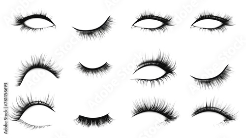 eyelashes collection false eyelashes collection vector female beauty products realistic false eyelashes hand drawn female eyelashes trendy fashion illustration for mascara pack or beauty products