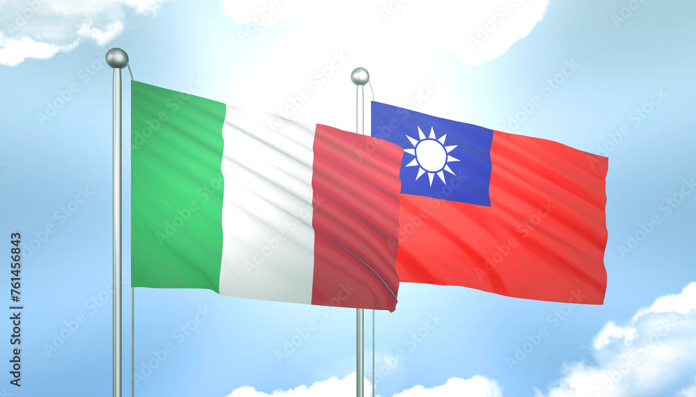 Italy and Taiwan Flag Together A Concept of Relations Italy and Taiwan Flag Together A Concept of Relations