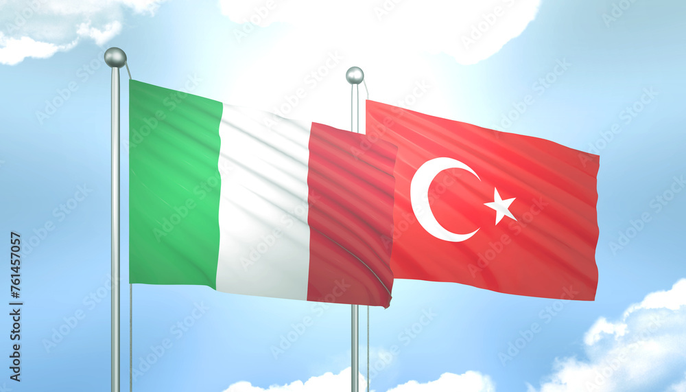 Italy and Turkey Flag Together A Concept of Relations Italy and Turkey Flag Together A Concept of Relations