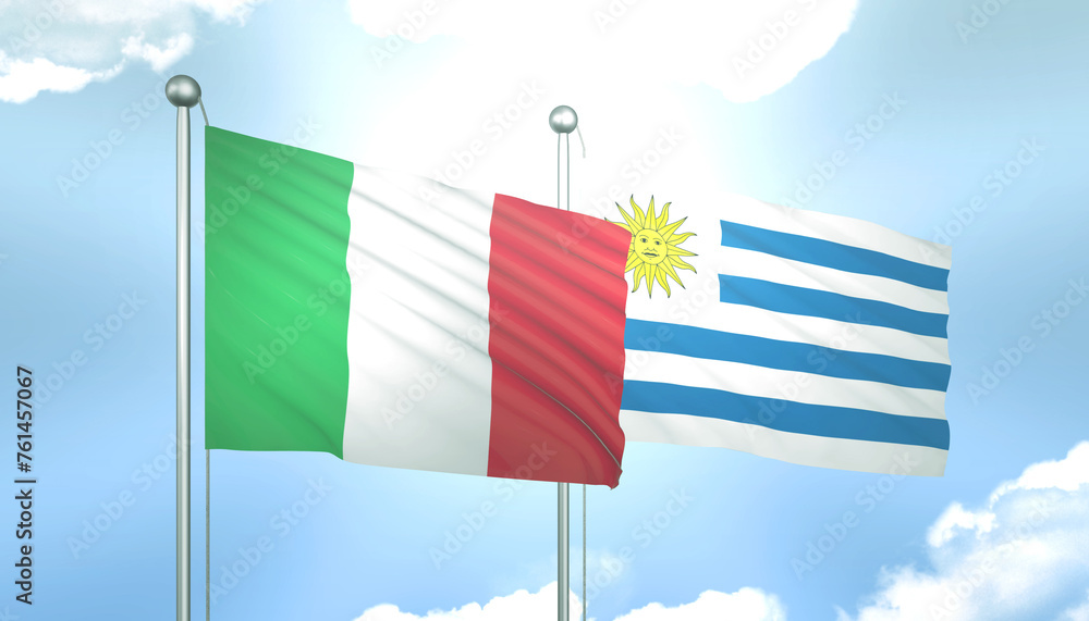 Italy and Uruguay Flag Together A Concept of Relations Italy and Uruguay Flag Together A Concept of Relations
