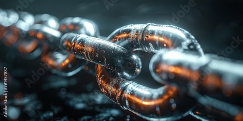 Close Up of Chain With Orange Lights